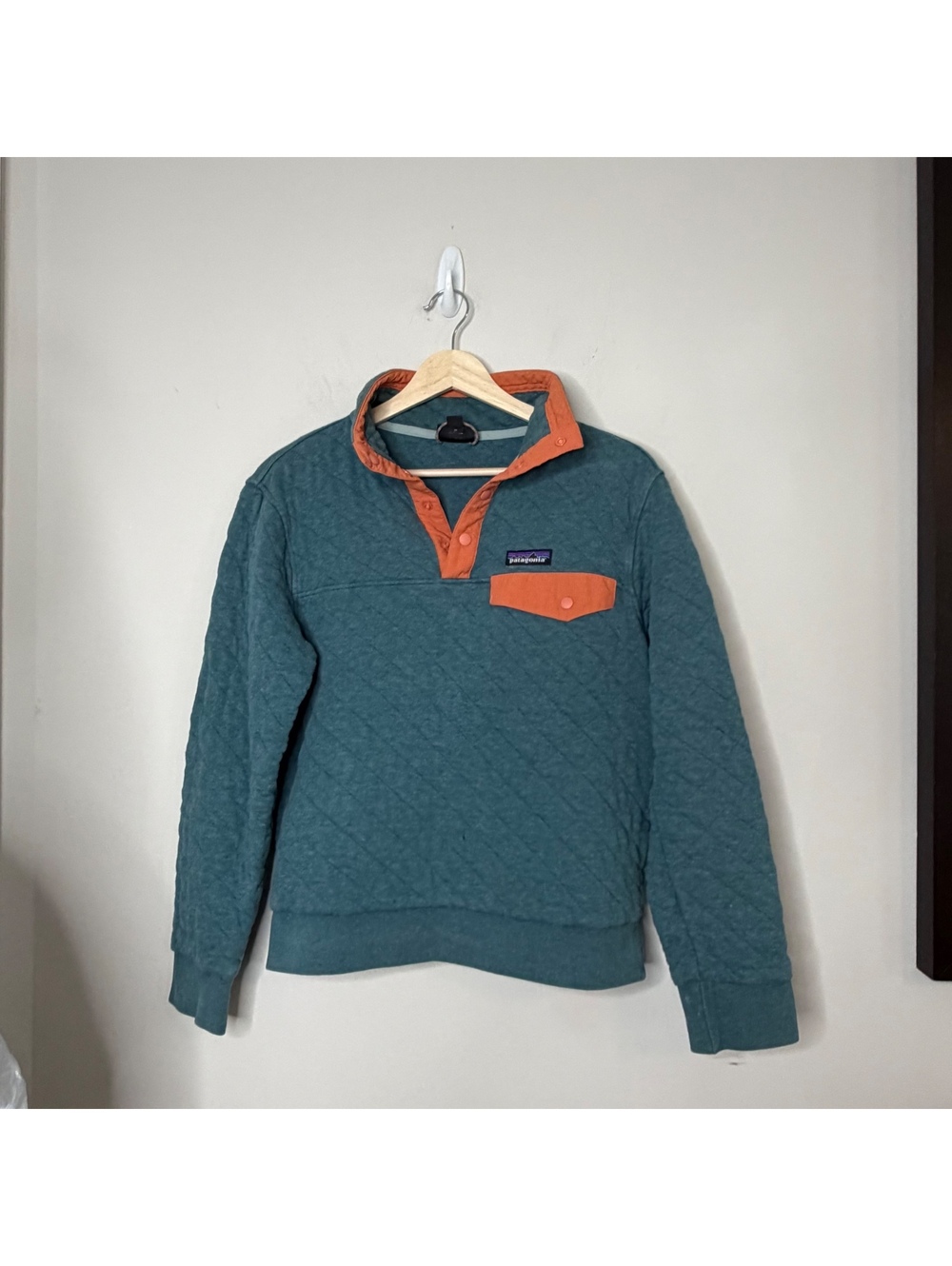 Patagonia Quilted Snap T Teal Orange